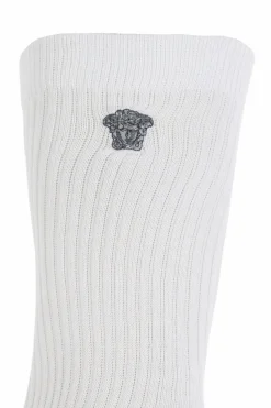 Versace BIAŁY Bawełniane skarpety z logo