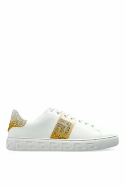 Versace BIAŁY Buty sportowe z kryształkami