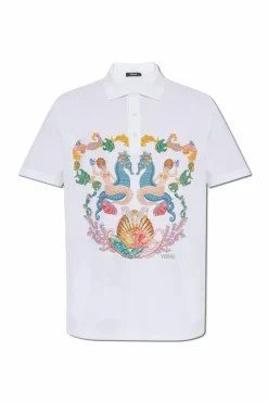 Versace BIAŁY Polo z logo