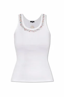 Versace BIAŁY Top z kryształkami