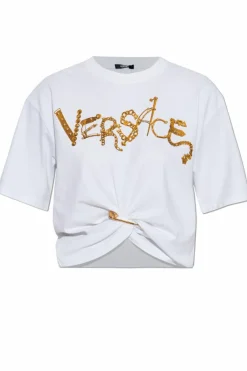 Versace BIAŁY T-shirt z logo