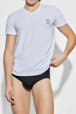 Versace BIAŁY T-shirt z logo