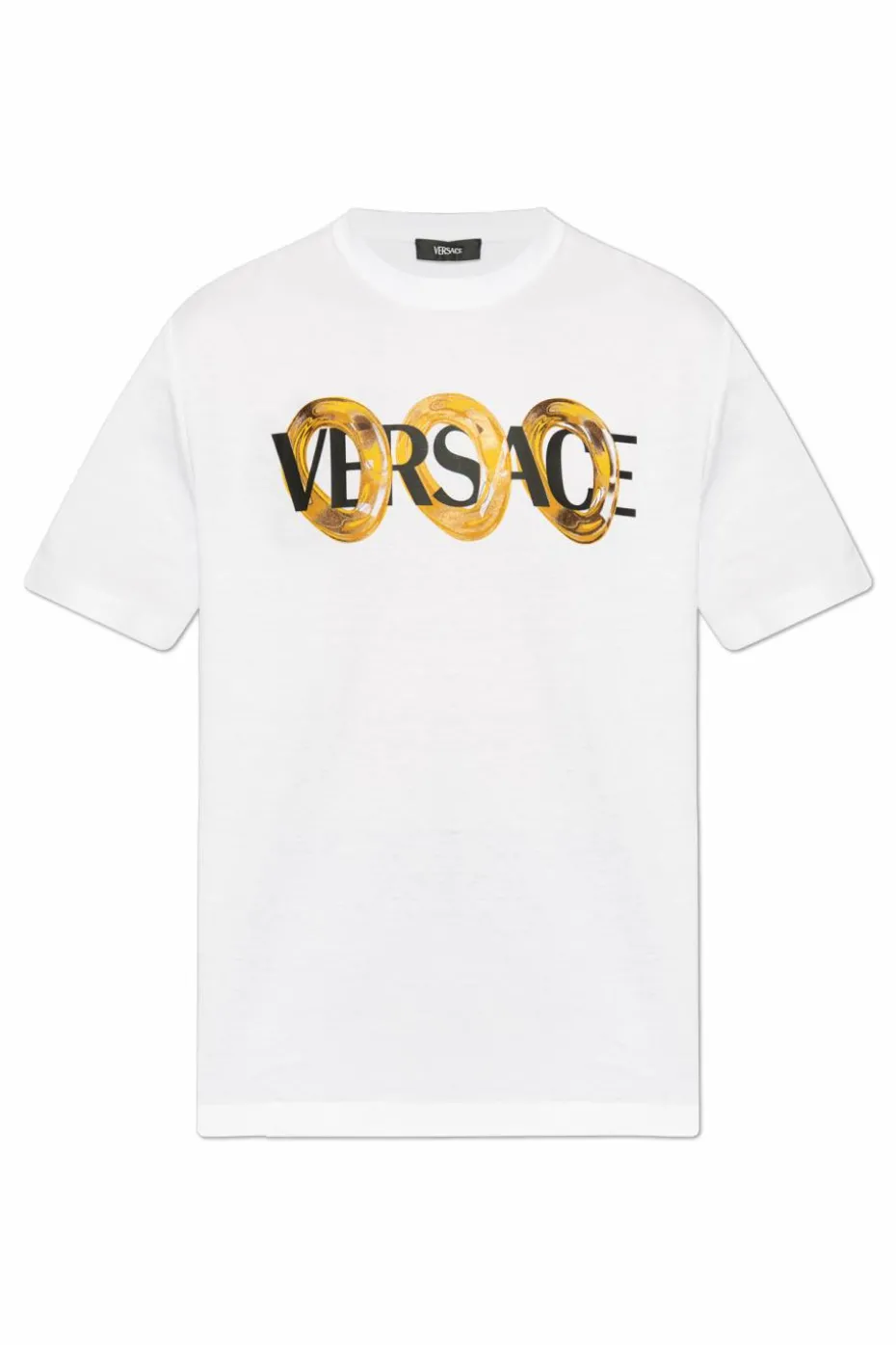 Versace BIAŁY T-shirt z nadrukowanym logo