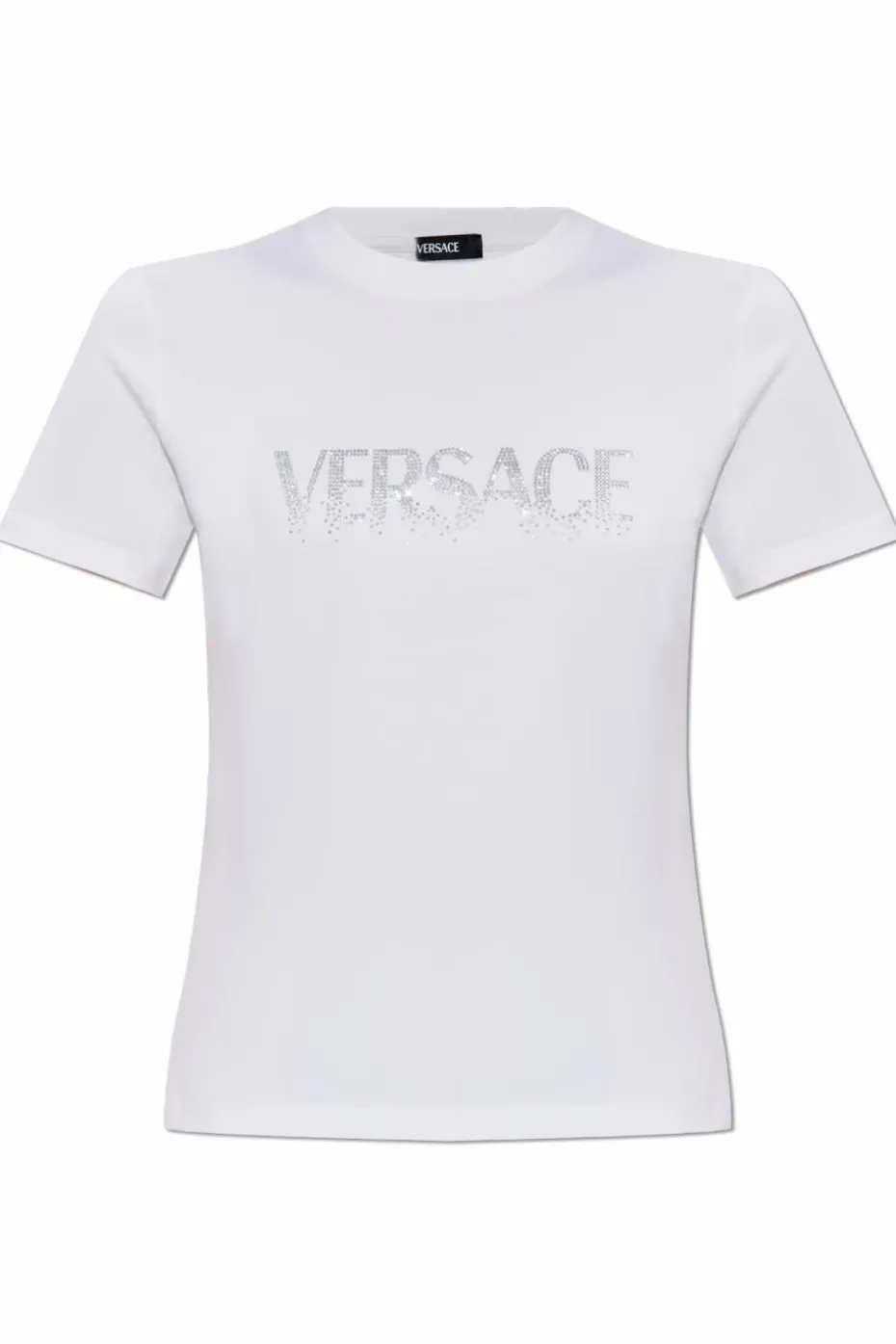 Versace BIAŁY T-shirt z połyskującymi cekinami