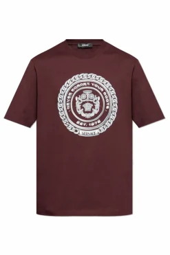 Versace BORDO T-shirt z nadrukowanym logo