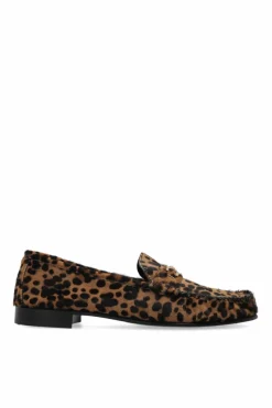Versace BRĄZOWY Buty typu `loafers` z motywem zwierzęcym