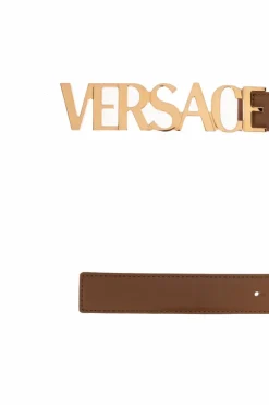 Versace BRĄZOWY Skórzany pasek