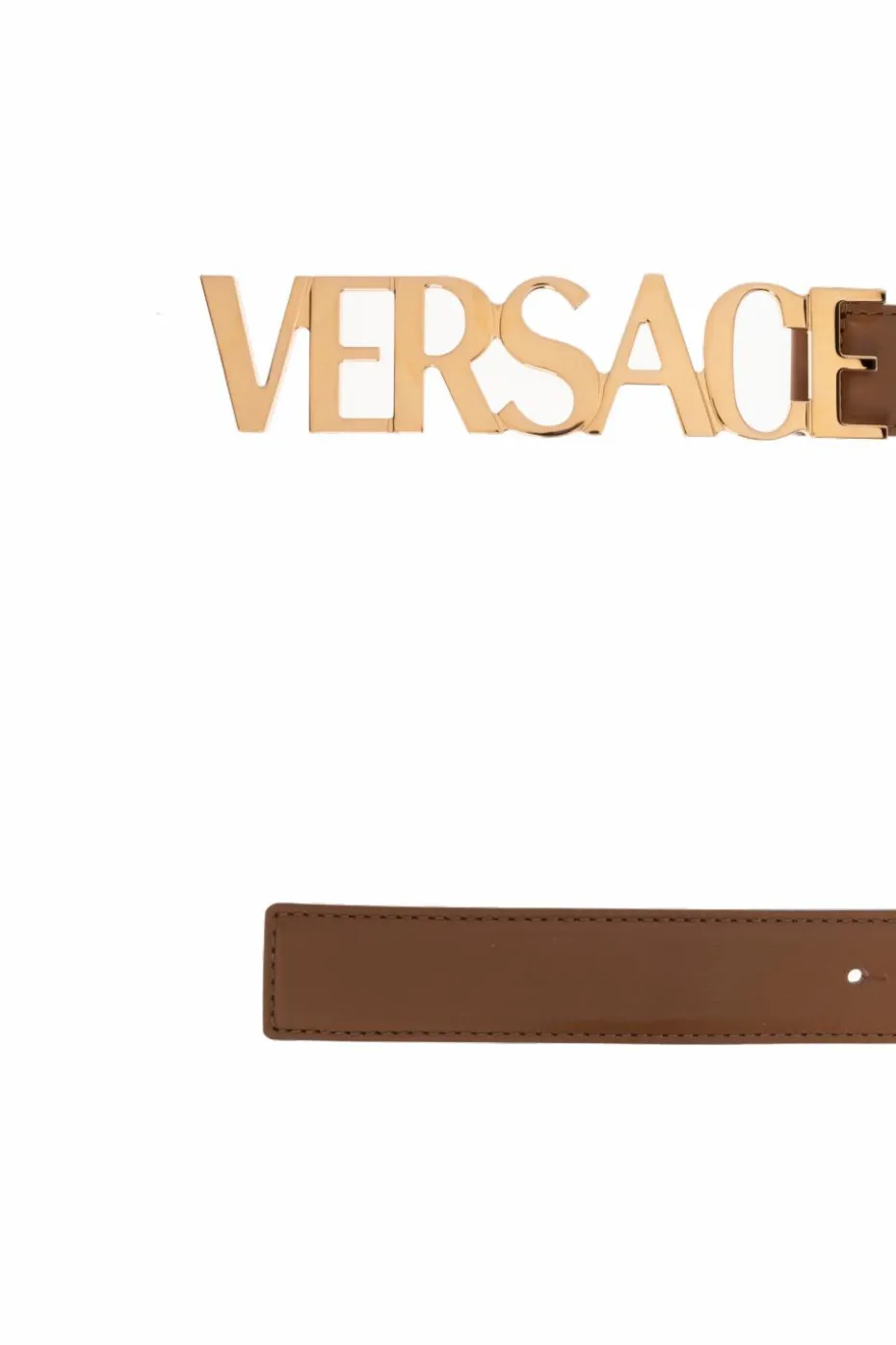 Versace BRĄZOWY Skórzany pasek