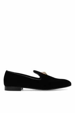 Versace CZARNY Aksamitne buty