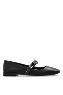 Versace CZARNY Baleriny z kokardą