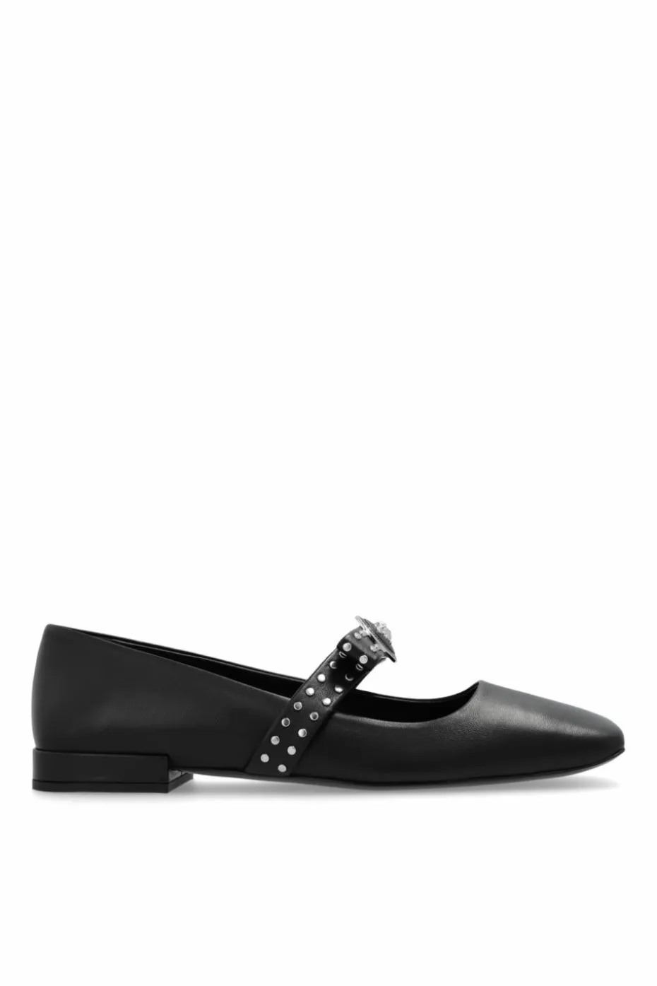 Versace CZARNY Baleriny z kokardą