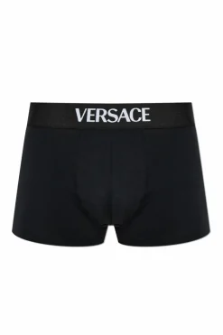 Versace CZARNY Bawełniane bokserki z logo