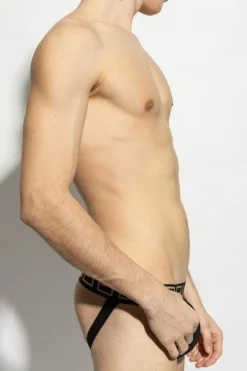 Versace CZARNY Bawełniane jockstrapy