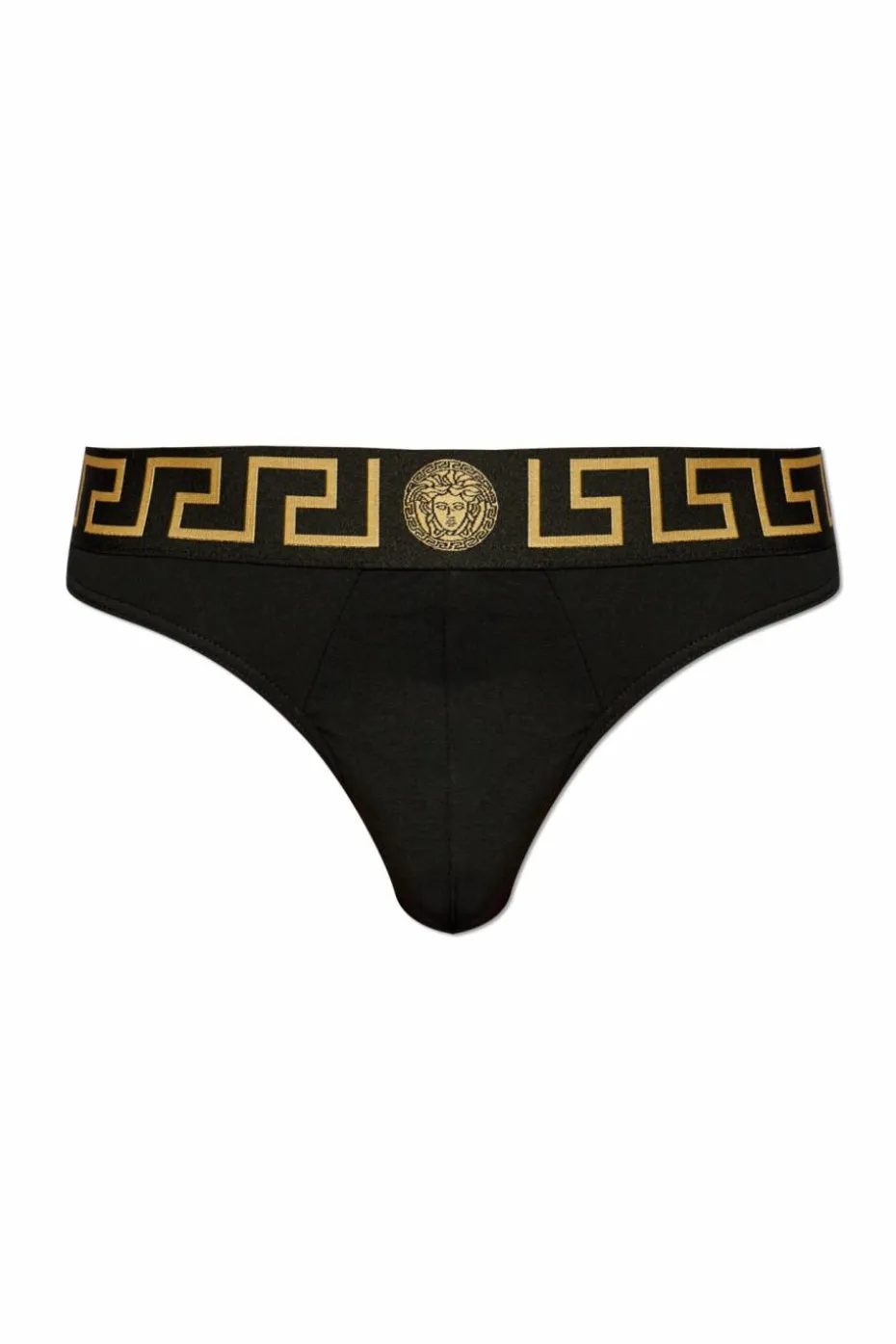 Versace CZARNY Bawełniane stringi