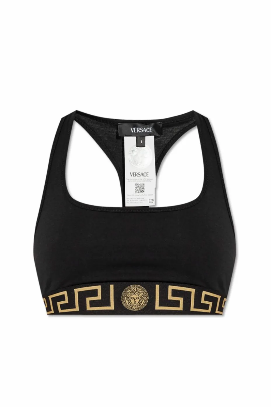 Versace CZARNY Bawełniany biustonosz