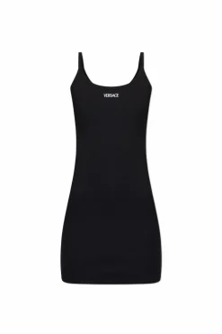 Versace CZARNY Bieliźniana sukienka na ramiączkach
