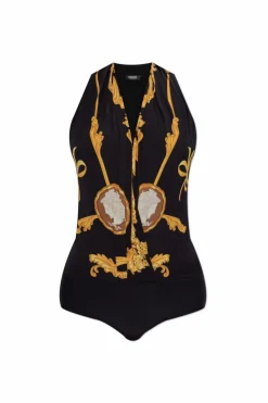 Versace CZARNY Body ze wzorem