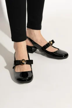 Versace CZARNY Buty na obcasie ‘Gianni Ribbon’