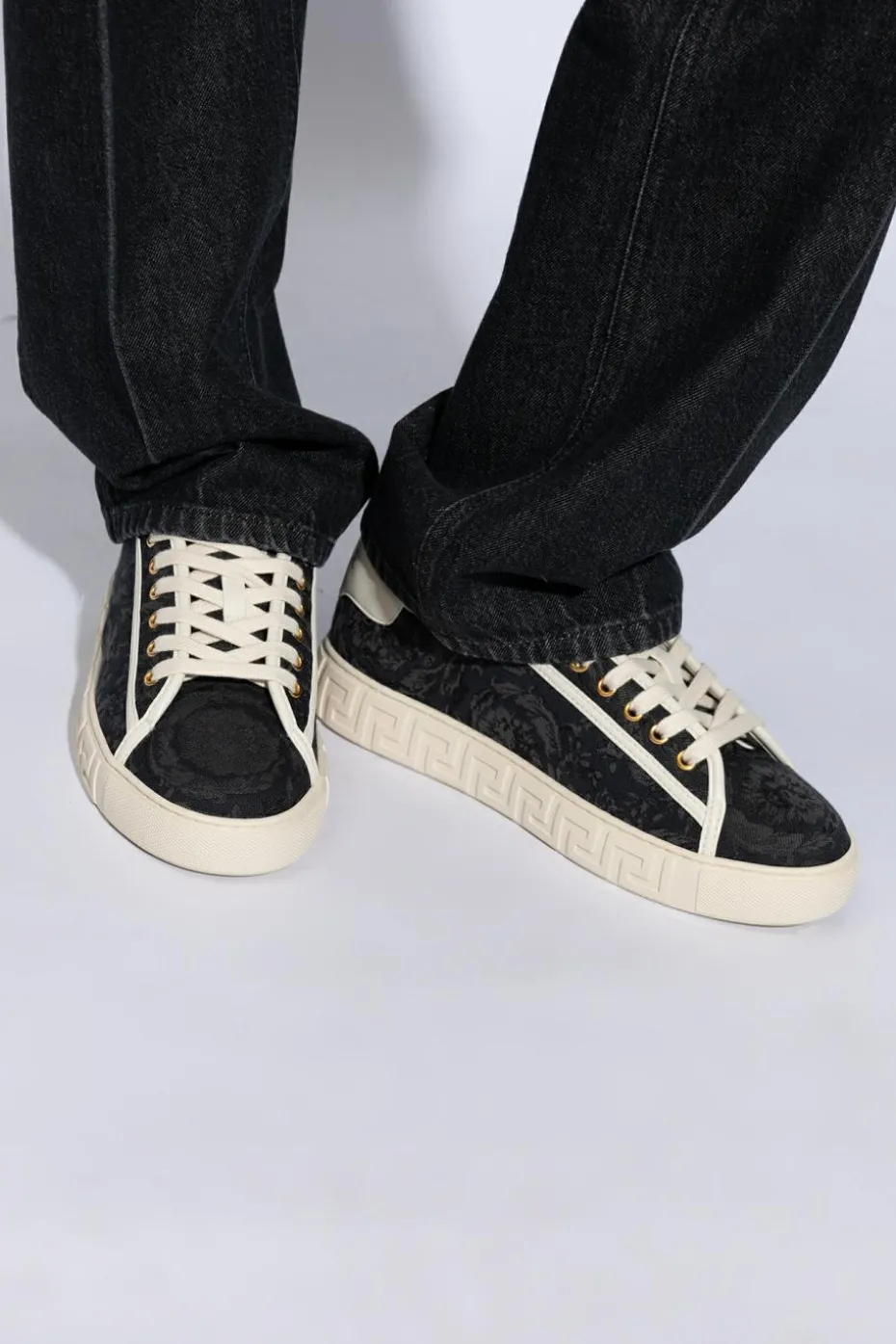Versace CZARNY Buty sportowe ‘Barocco Greca’