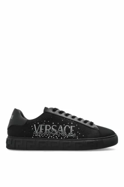 Versace CZARNY Buty sportowe z połyskującymi aplikacjami