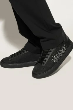 Versace CZARNY Buty sportowe z połyskującymi aplikacjami