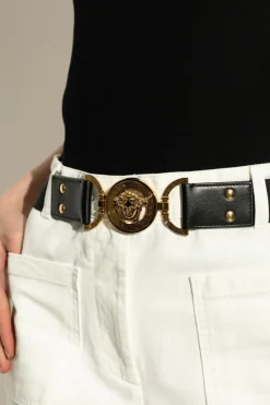 Versace CZARNY Elastyczny pasek