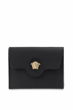 Versace CZARNY Etui na karty z logo