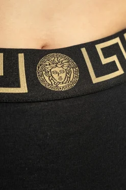 Versace CZARNY Figi z wysokim stanem