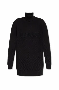 Versace CZARNY Golf o luźnym kroju