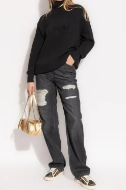 Versace CZARNY Golf o luźnym kroju