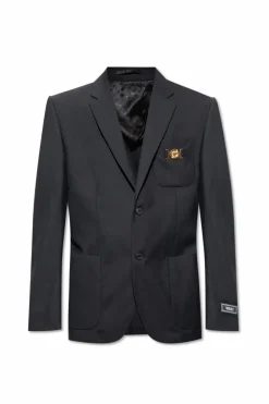 Versace CZARNY Jednorzędowa marynarka