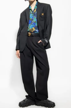 Versace CZARNY Jednorzędowa marynarka