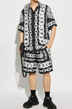 Versace CZARNY Jedwabne szorty