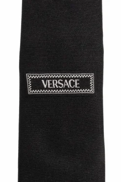 Versace CZARNY Jedwabny krawat