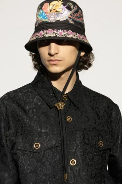 Versace CZARNY Kapelusz z nadrukiem
