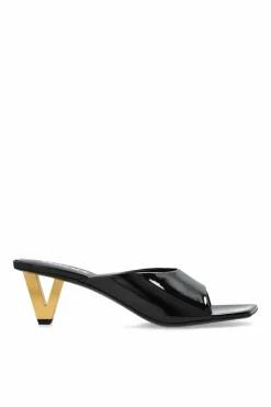 Versace CZARNY Klapki na obcasie