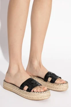 Versace CZARNY Klapki z logo