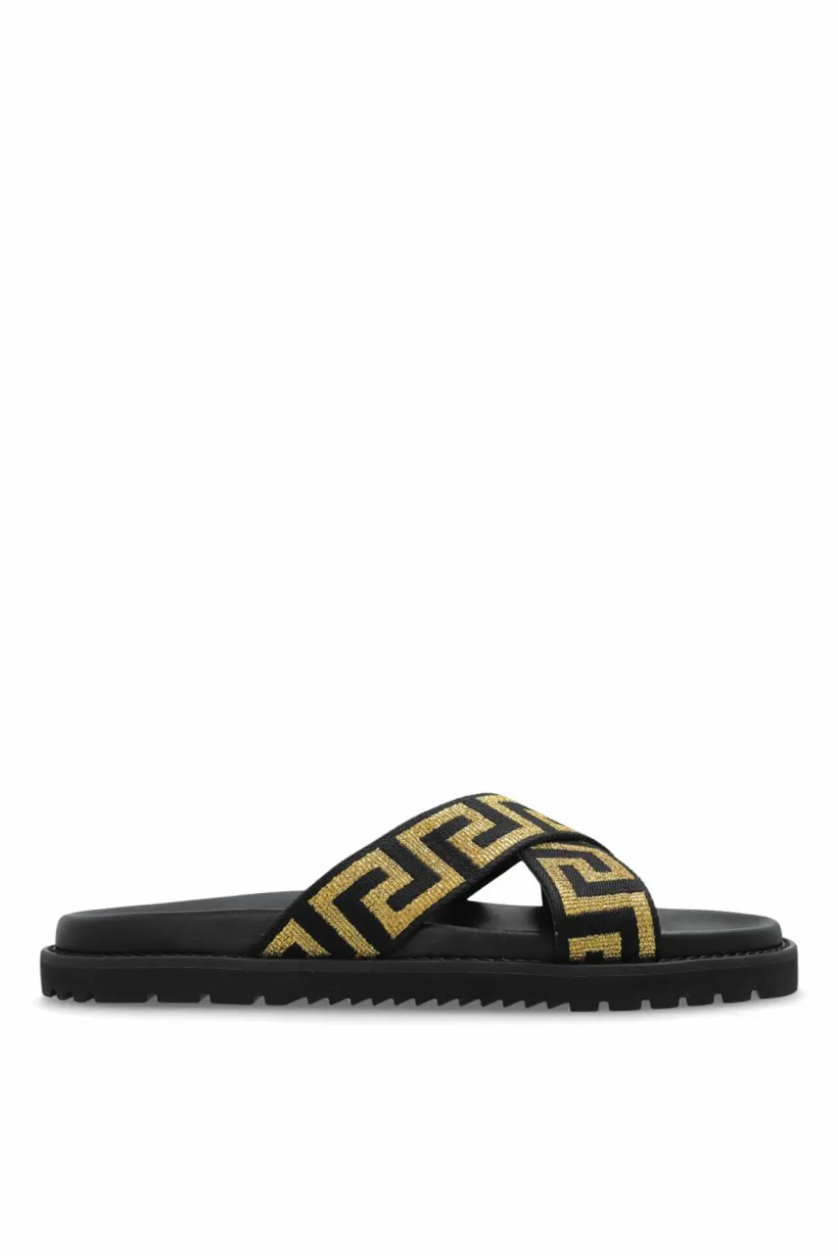 Versace CZARNY Klapki z logo
