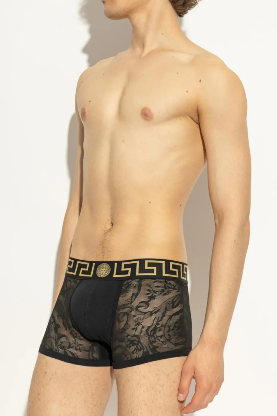 Versace CZARNY Koronkowe bokserki
