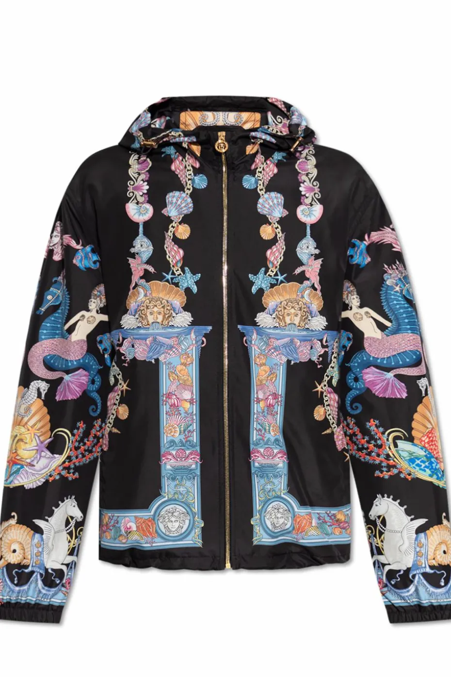 Versace CZARNY Kurtka z kapturem