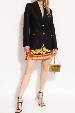 Versace CZARNY Marynarka z łączonych materiałów