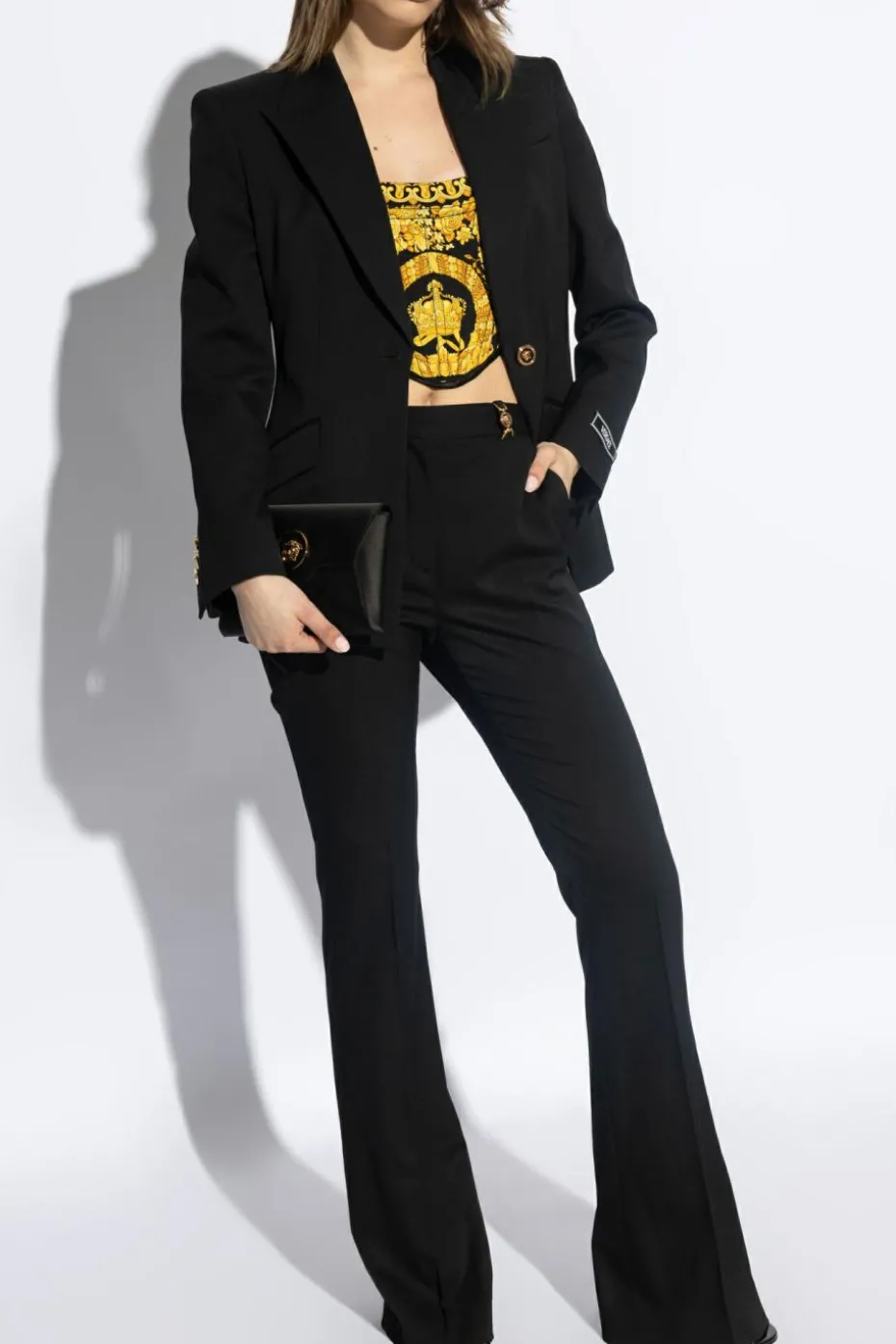 Versace CZARNY Marynarka z zamkniętymi klapami