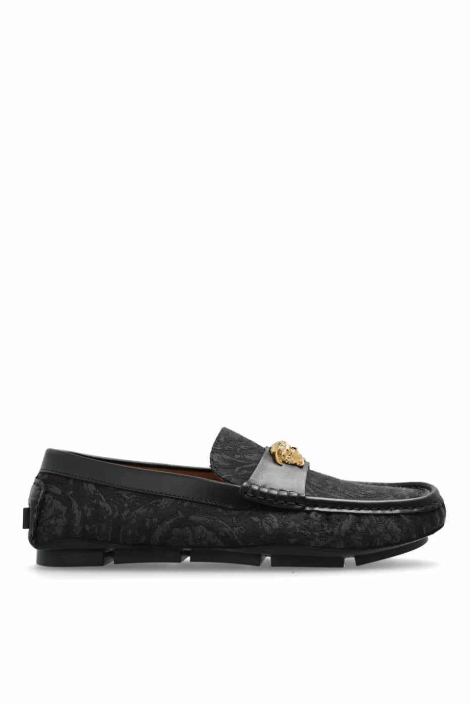 Versace CZARNY Mokasyny ze wzorem `barocco`