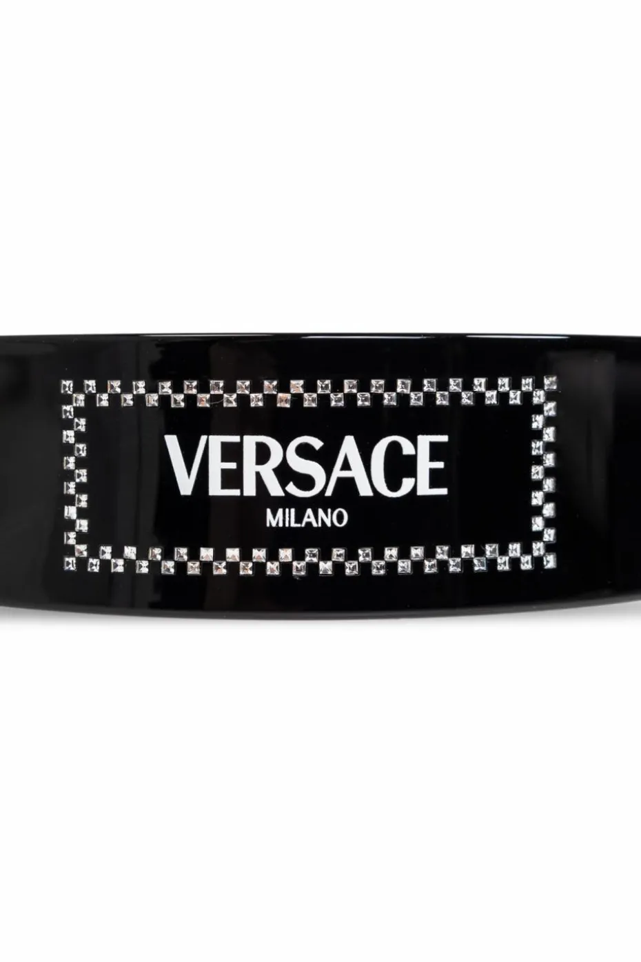 Versace CZARNY Opaska na głowę z połyskującymi kryształami