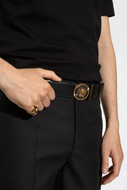 Versace CZARNY Pasek z klamrą ‘Medusa Biggie’