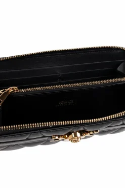 Versace CZARNY Pikowany portfel