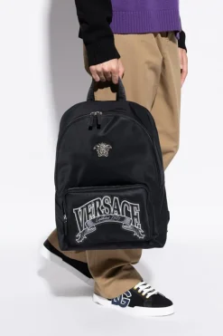 Versace CZARNY Plecak z aplikacją w kształcie głowy Meduzy