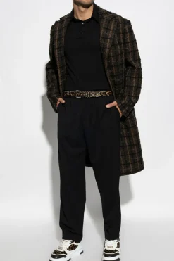 Versace CZARNY Polo z długimi rękawami
