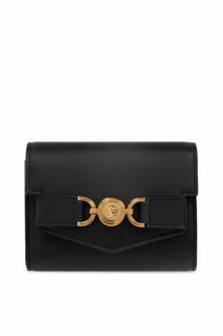 Versace CZARNY Portfel z logo