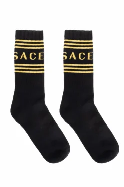 Versace CZARNY Skarpety z logo